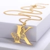Hollow four-leaf clover pendant necklace, collarbone chain, stud earrings, stainless steel seven-color chain wholesale 1 details Picture